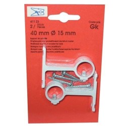 Support alu plastifié court 40mm x2