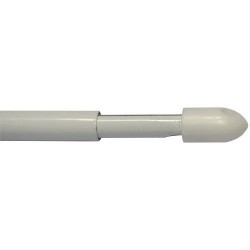 2 tringles rondes extensibles 50/80cm 4 pitons blanc