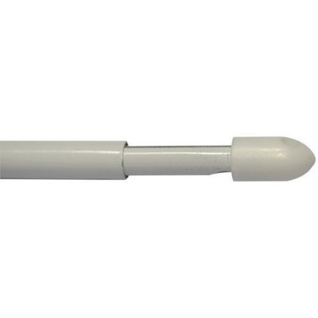 2 tringles rondes extensibles 50/80cm 4 pitons blanc