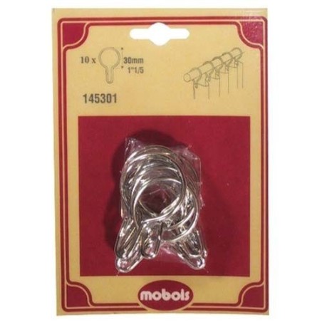 Anneau douche nickelé d.30 blister de 10