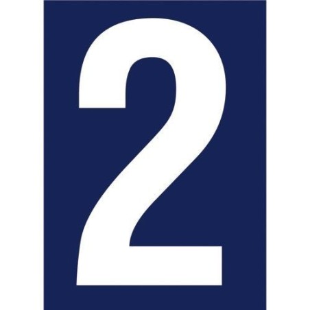 Chiffre adhésif N° rue 2 sur carte