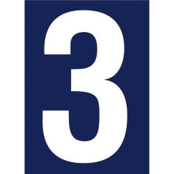 Chiffre adhésif N° rue 3 sur carte