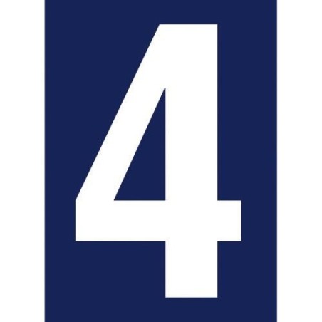 Chiffre adhésif N° rue 4 sur carte