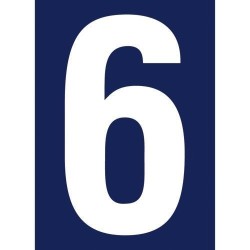 Chiffre adhésif N° rue 6 sur carte