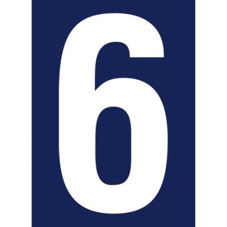 Chiffre adhésif N° rue 6 sur carte