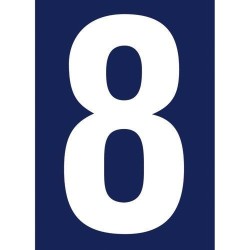 Chiffre adhésif N° rue 8 sur carte