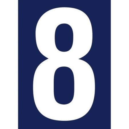 Chiffre adhésif N° rue 8 sur carte