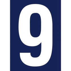 Chiffre adhésif N° rue 9 sur carte