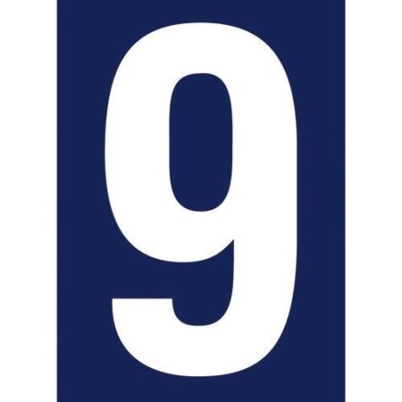Chiffre adhésif N° rue 9 sur carte
