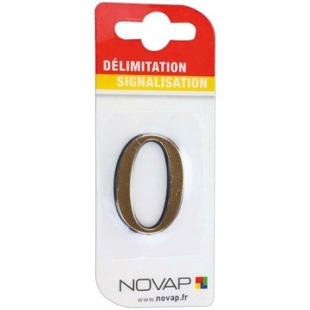 Chiffre autocollant 0 40mm or sur carte