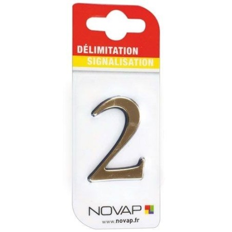Chiffre autocollant 2 40mm or sur carte