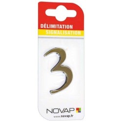Chiffre autocollant 3 40mm or sur carte