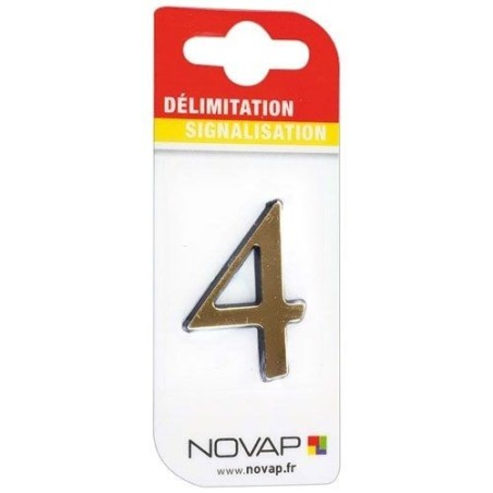 Chiffre autocollant 4 40mm or sur carte