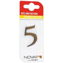 Chiffre autocollant 5 40mm or sur carte