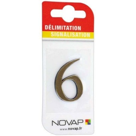Chiffre autocollant 6 40mm or sur carte
