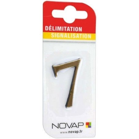 Chiffre autocollant 7 40mm or sur carte