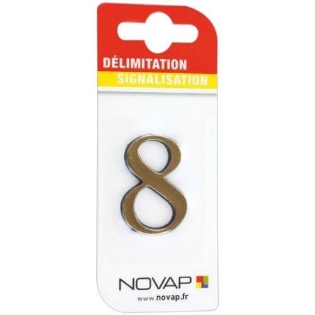 Chiffre autocollant 8 40mm or sur carte