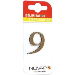 Chiffre autocollant 9 40mm or sur carte