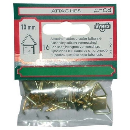 Attache tableau triangle laiton 10mm sc x16
