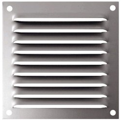 Grille alu anodisé persienne avec  moustiquaire 10x10cm