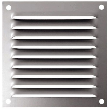 Grille alu anodisé persienne avec  moustiquaire 10x10cm