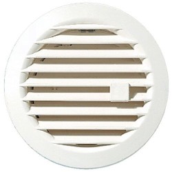 Grille ronde réglable.à clipser 0-48cm² d.97mm blanc