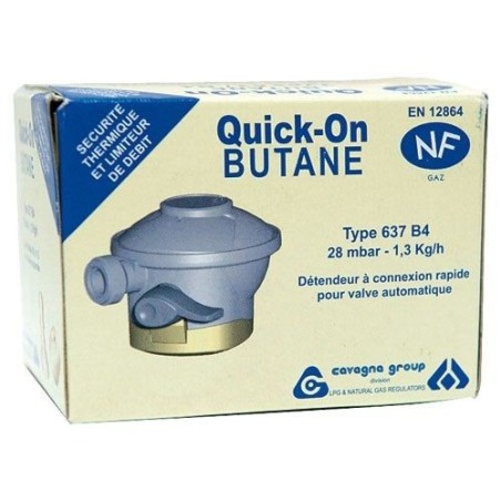 Détendeur butane quick on pour valve 27mm 637.5709