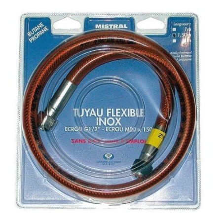 Tuyau gaz but.prop.inox 1m00 mistral