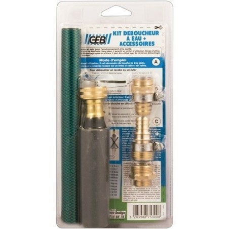 Kit déboucheur à eau petite taille Ø32-40mm +accessoire