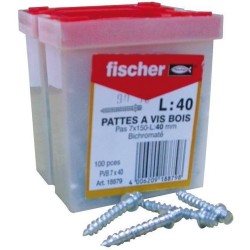 Patte à vis 7x60 bois le 100 en boite