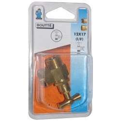 Robinet chasse 12x17 brut équerre sur carte