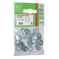 Rondelle plate étroite d. 6 azi sachet x40