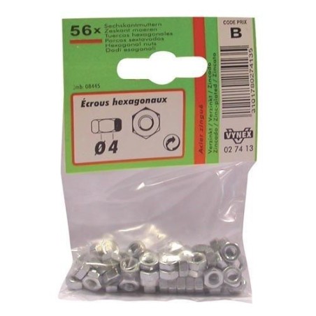 Ecrou 6 pans d. 6mm  az x31 en sachet