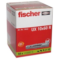 Cheville UX 10x60 R a collerette boite 50p.