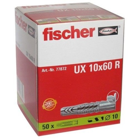 Cheville UX 10x60 R a collerette boite 50p.