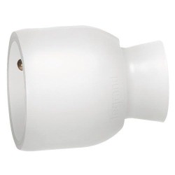 Fiche femelle 2p+t sortie droite blanc sc