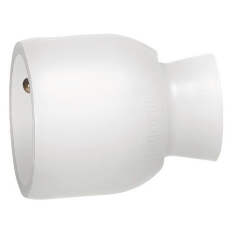 Fiche femelle 2p+t sortie droite blanc sc