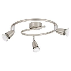 Luminaire spot LED spirale GU10 3x42W acier brossé.