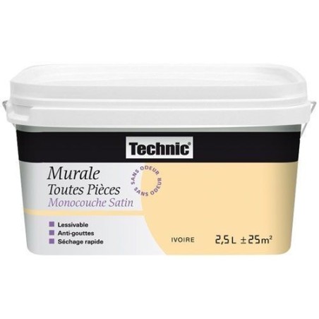 Murale toutes pièces monocouche satin 2.5l anis