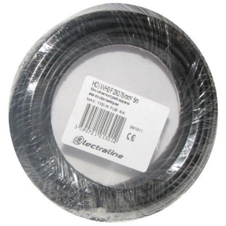 Câble H03VVH2F 2x0.75 05m noir couronne