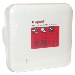 Boîte dérivation 80x80x45 Plexo blanc 7 embouts vrac