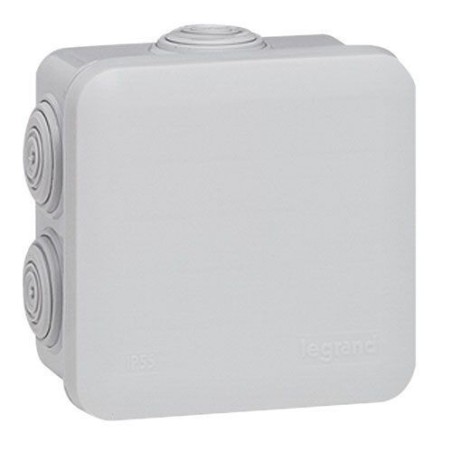 Boîte dérivation 80x80x45 Plexo gris 7 embouts vrac