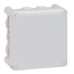 Boîte dérivation 130x130x74 Plexo gris 10 embouts vrac