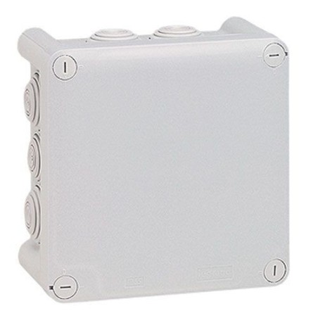 Boîte dérivation 130x130x74 Plexo gris 10 embouts vrac