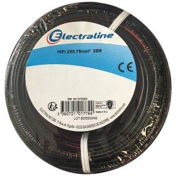 cable hifi 2x0.75mm noir/rouge 25m