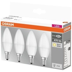 LED flamme dépolie avec radiateur 5.7W:40W E14 chaud x 4