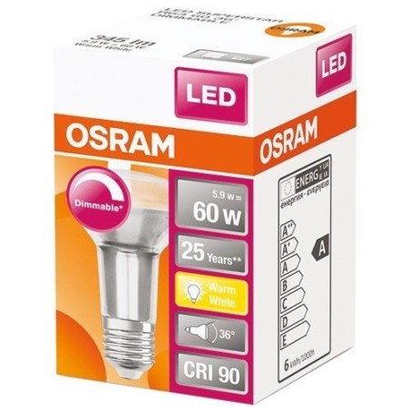 Ampoule led spot R63 variateur 5.9W60 E27 chaud bte 1