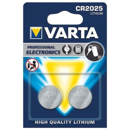Pile lithium bouton CR2025 blister de 2