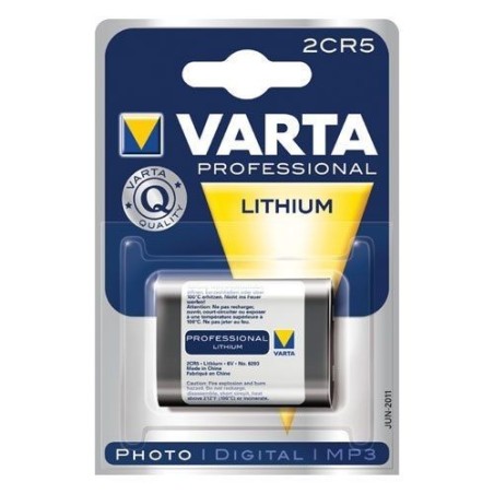 Pile lithium photo 2CR5 6V professionl blister de 1