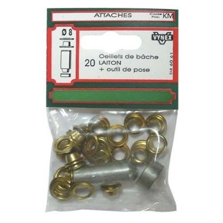 Oeillet de bache d8mm x20 + outil
